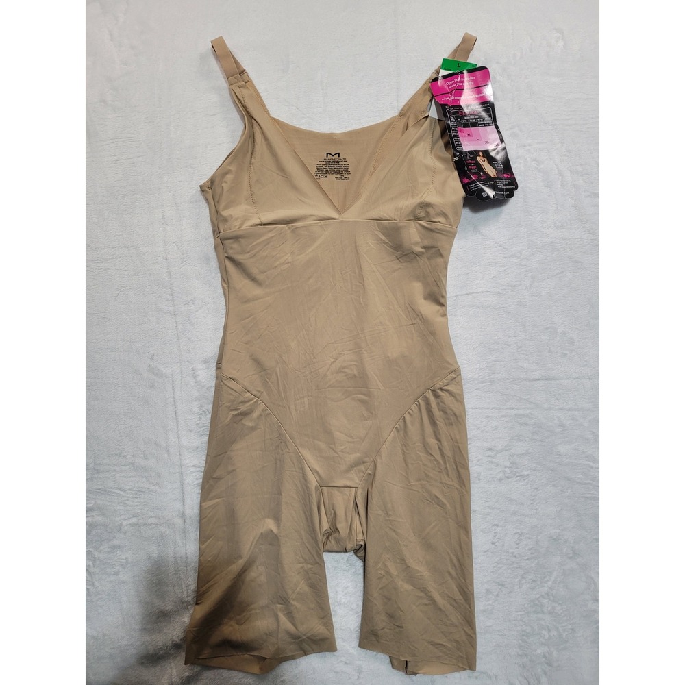 NWT Maidenform Open Bust Body Shaper Womens Large‎ Beige Nude Firm Control